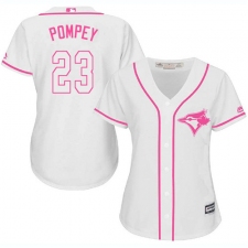 Women's Majestic Toronto Blue Jays #23 Dalton Pompey Authentic White Fashion Cool Base MLB Jersey
