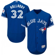 Men's Majestic Toronto Blue Jays #32 Roy Halladay Blue Alternate Flex Base Authentic Collection MLB Jersey