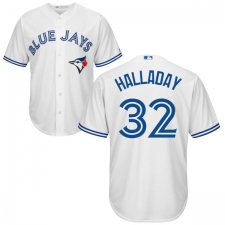 Youth Majestic Toronto Blue Jays #32 Roy Halladay Replica White Home MLB Jersey