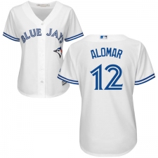 Women's Majestic Toronto Blue Jays #12 Roberto Alomar Replica White Home MLB Jersey