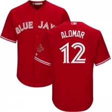 Youth Majestic Toronto Blue Jays #12 Roberto Alomar Replica Scarlet Alternate MLB Jersey