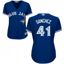 Women's Majestic Toronto Blue Jays #41 Aaron Sanchez Authentic Blue Alternate MLB Jersey
