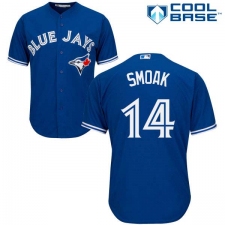 Youth Majestic Toronto Blue Jays #14 Justin Smoak Replica Blue Alternate MLB Jersey