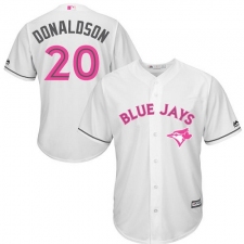 Men's Majestic Toronto Blue Jays #20 Josh Donaldson Replica White 2016 Mother's Day MLB Jersey