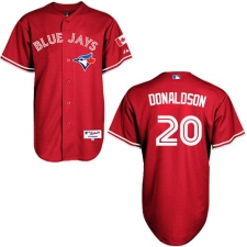 Women's Majestic Toronto Blue Jays #20 Josh Donaldson Authentic Red Canada Day MLB Jersey