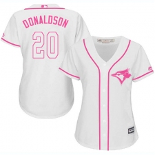 Women's Majestic Toronto Blue Jays #20 Josh Donaldson Authentic White Fashion Cool Base MLB Jersey