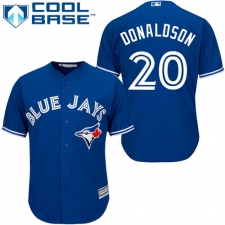 Women's Majestic Toronto Blue Jays #20 Josh Donaldson Replica Blue MLB Jersey