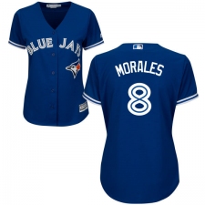 Women's Majestic Toronto Blue Jays #8 Kendrys Morales Authentic Blue Alternate MLB Jersey