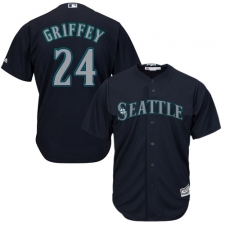 Youth Majestic Seattle Mariners #24 Ken Griffey Replica Navy Blue Alternate 2 Cool Base MLB Jersey