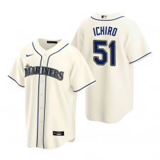 Men's Nike Seattle Mariners #51 Ichiro Suzuki Cream Alternate Stitched Baseball Jersey