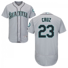 Men's Majestic Seattle Mariners #23 Nelson Cruz Grey Road Flex Base Authentic Collection MLB Jersey