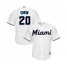 Men's Miami Marlins #20 Wei-Yin Chen Replica White Home Cool Base Baseball Jersey