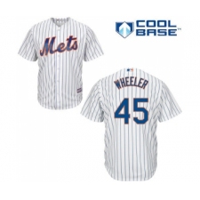 Men's New York Mets #45 Zack Wheeler Replica White Home Cool Base Baseball Jersey