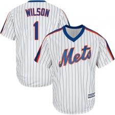 Youth Majestic New York Mets #1 Mookie Wilson Authentic White Alternate Cool Base MLB Jersey