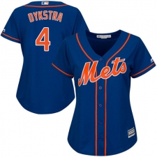 Women's Majestic New York Mets #4 Lenny Dykstra Replica Royal Blue Alternate Home Cool Base MLB Jersey
