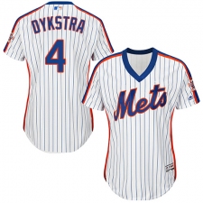 Women's Majestic New York Mets #4 Lenny Dykstra Replica White Alternate Cool Base MLB Jersey