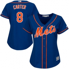 Women's Majestic New York Mets #8 Gary Carter Replica Royal Blue Alternate Home Cool Base MLB Jersey