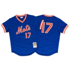 Men's Mitchell and Ness 1986 New York Mets #17 Keith Hernandez Replica Royal Blue Throwback MLB Jersey