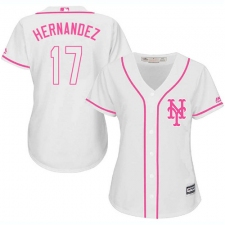 Women's Majestic New York Mets #17 Keith Hernandez Authentic White Fashion Cool Base MLB Jersey