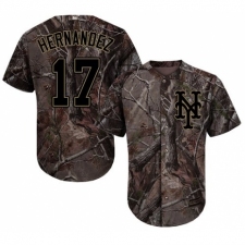 Youth Majestic New York Mets #17 Keith Hernandez Authentic Camo Realtree Collection Flex Base MLB Jersey