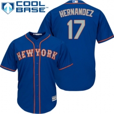 Youth Majestic New York Mets #17 Keith Hernandez Authentic Royal Blue Alternate Road Cool Base MLB Jersey