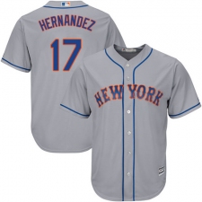Youth Majestic New York Mets #17 Keith Hernandez Replica Grey Road Cool Base MLB Jersey