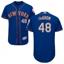 Men's Majestic New York Mets #48 Jacob deGrom Royal/Gray Alternate Flex Base Authentic Collection MLB Jersey