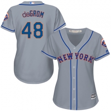 Women's Majestic New York Mets #48 Jacob deGrom Replica Grey Road Cool Base MLB Jersey