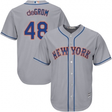 Youth Majestic New York Mets #48 Jacob deGrom Authentic Grey Road Cool Base MLB Jersey