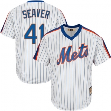 Men's Majestic New York Mets #41 Tom Seaver Replica White Cooperstown MLB Jersey