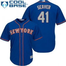 Youth Majestic New York Mets #41 Tom Seaver Replica Royal Blue Alternate Road Cool Base MLB Jersey
