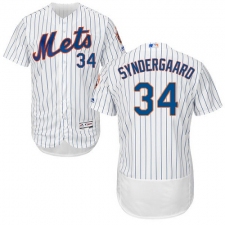 Men's Majestic New York Mets #34 Noah Syndergaard White Home Flex Base Authentic Collection MLB Jersey