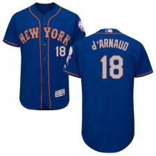 Men's Majestic New York Mets #18 Travis d'Arnaud Royal/Gray Flexbase Authentic Collection MLB Jersey