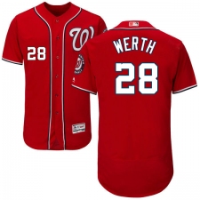 Men's Majestic Washington Nationals #28 Jayson Werth Red Alternate Flex Base Authentic Collection MLB Jersey