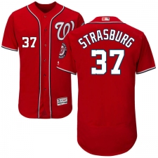 Men's Majestic Washington Nationals #37 Stephen Strasburg Red Alternate Flex Base Authentic Collection MLB Jersey