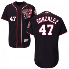 Men's Majestic Washington Nationals #47 Gio Gonzalez Navy Blue Alternate Flex Base Authentic Collection MLB Jersey
