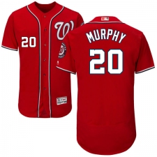 Men's Majestic Washington Nationals #20 Daniel Murphy Red Alternate Flex Base Authentic Collection MLB Jersey