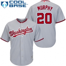 Youth Majestic Washington Nationals #20 Daniel Murphy Replica Grey Road Cool Base MLB Jersey