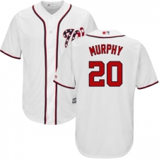 Youth Majestic Washington Nationals #20 Daniel Murphy Replica White Home Cool Base MLB Jersey