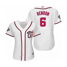 Women's Washington Nationals #6 Anthony Rendon Authentic White Home Cool Base 2019 World Series Bound Baseball Jersey