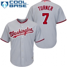 Youth Majestic Washington Nationals #7 Trea Turner Authentic Grey Road Cool Base MLB Jersey