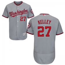 Men's Majestic Washington Nationals #27 Shawn Kelley Grey Road Flex Base Authentic Collection MLB Jersey
