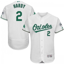 Men's Majestic Baltimore Orioles #2 J.J. Hardy White Celtic Flexbase Authentic Collection MLB Jersey