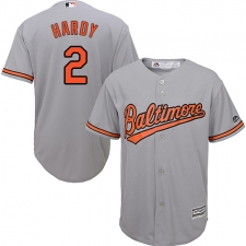 Youth Majestic Baltimore Orioles #2 J.J. Hardy Authentic Grey Road Cool Base MLB Jersey