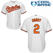 Youth Majestic Baltimore Orioles #2 J.J. Hardy Replica White Home Cool Base MLB Jersey