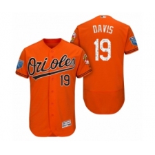 Men's Orange Baltimore Orioles #19 Chris Davis 2018 Spring Training Flex Base Jersey
