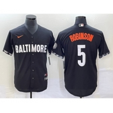 Men's Baltimore Orioles #5 Brooks Robinson Black 2023 City Connect Cool Base Stitched Jersey