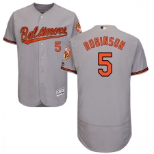 Men's Majestic Baltimore Orioles #5 Brooks Robinson Grey Road Flex Base Authentic Collection MLB Jersey