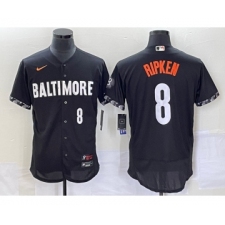 Men's Baltimore Orioles #8 Cal Ripken Jr Number Black 2023 City Connect Flex Base Stitched Jersey
