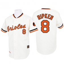 Men's Mitchell and Ness 1970 Baltimore Orioles #8 Cal Ripken Authentic White Throwback MLB Jersey